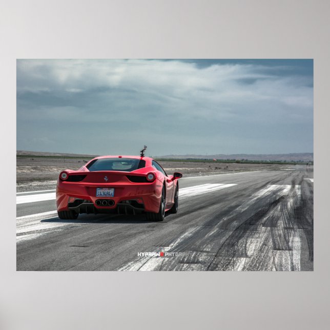 Ferrari 458 Italia-Redot till Tävling Poster (Framsidan)