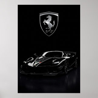 Ferrari FXX-K Black Hypercar | Mörk Superbil Poster