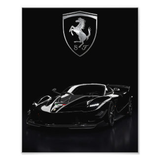 Ferrari FXX-K Svart Hypercar | Mörk Superbil Fototryck