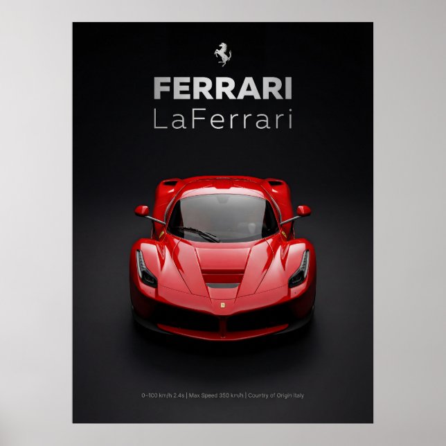 Ferrari LaFerrari Red Hypercar Poster (Framsidan)