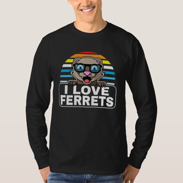 Ferre Ferret Clothes  Nerd Ferret With Glasses T Shirt (Framsida)