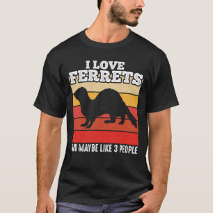 Ferre I Kärlek Ferrets Retro Vintage Ferret T Shirt