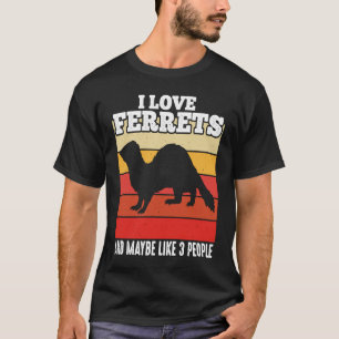 Ferre I Kärlek Ferrets Retro Vintage Ferret T Shirt
