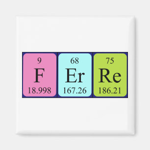 Ferre periodiskt bord namn magnet