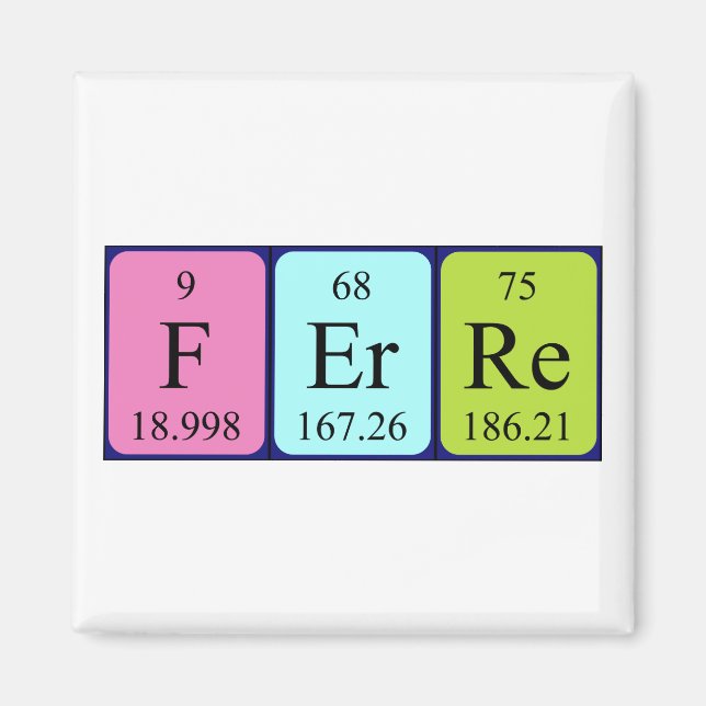 Ferre periodiskt bord namn magnet (Framsidan)