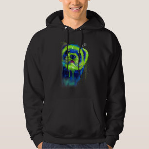 Ferret Ansikte Graphics Hand plockade Stänk Art Fe Hoodie