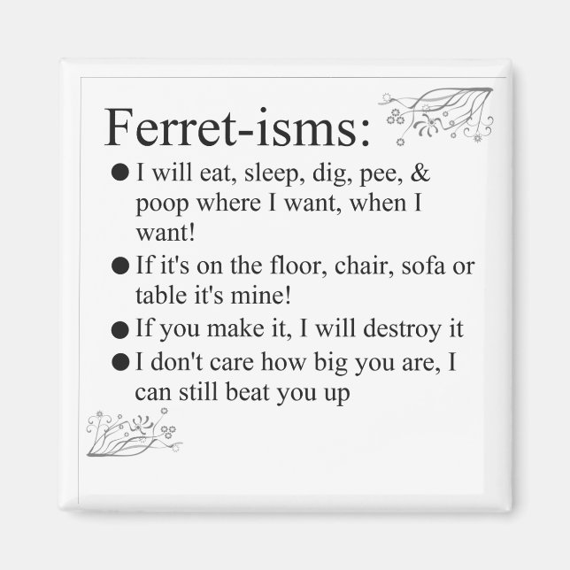 Ferret Bilder Ord och citattecken Magnet (Framsidan)