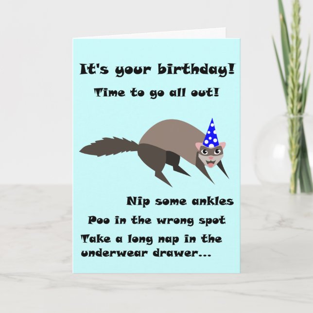 Ferret Birthday-kort Kort (Framsida)