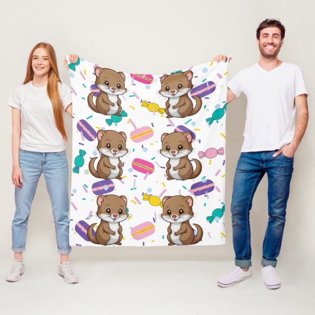 Ferret Candies Mönster Fleecefilt (På plats)