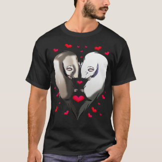Ferret Couple Gift Valentines day Cute Animal T Shirt