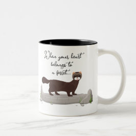 Ferret! Cute-gåva till illerälskande vän! Två-Tonad Mugg