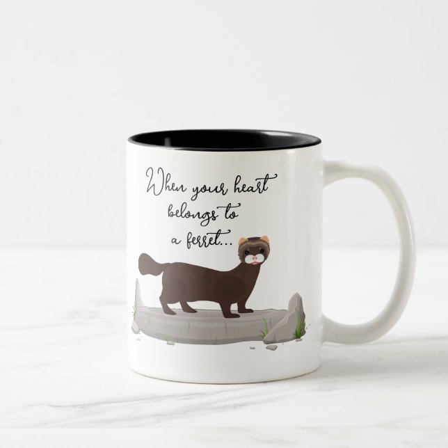 Ferret! Cute-gåva till illerälskande vän! Två-Tonad Mugg (Höger)