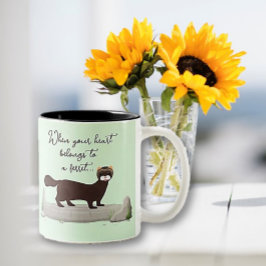 Ferret! Cute-gåva till illerälskande vän! Två-Tonad Mugg