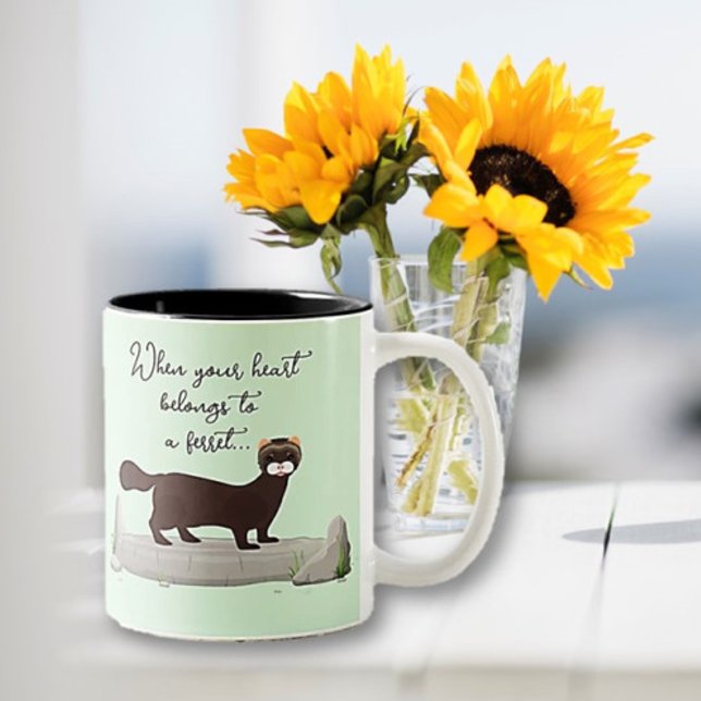 Ferret! Cute-gåva till illerälskande vän! Två-Tonad Mugg (Skapare uppladdad)