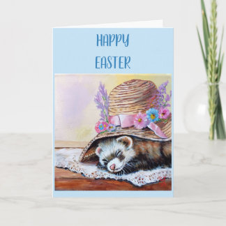 Ferret Easter Folded Greeting Card Kort