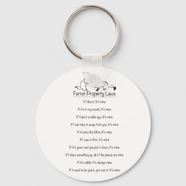Ferret Egendom Laws Keychain Nyckelring (Framsida)