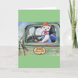 Ferret Farmer Dook Farm Blank Card Kort