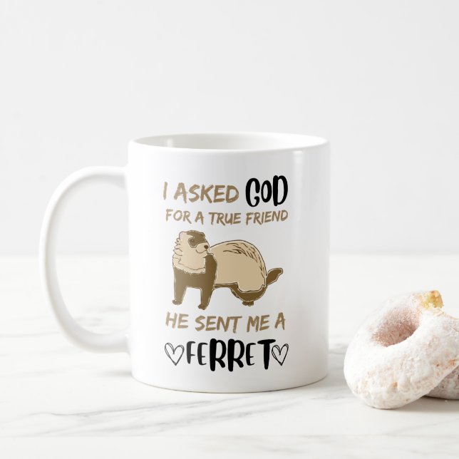 Ferret Friend Adsible Funny Pet Animal Bestie Kaffemugg (Med munk)