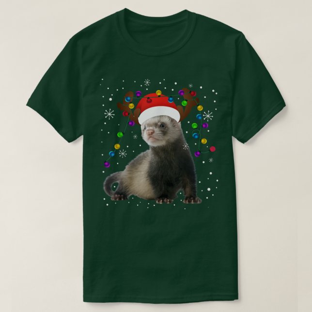 Ferret God Jul Light Julafton T Shirt (Design framsida)