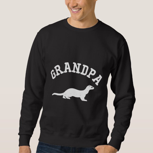 Ferret Grandpa, morfar Lång Ärmad Tröja (Framsida)
