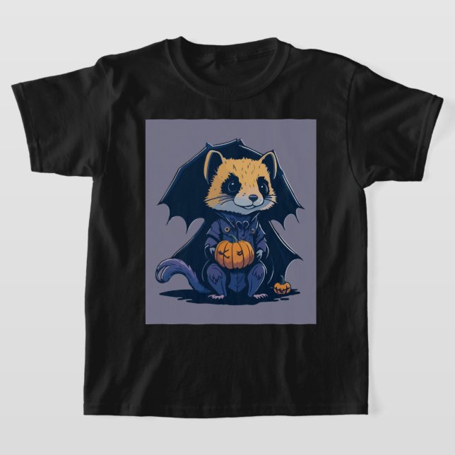 Ferret Halloween fest T Shirt (Laydown)