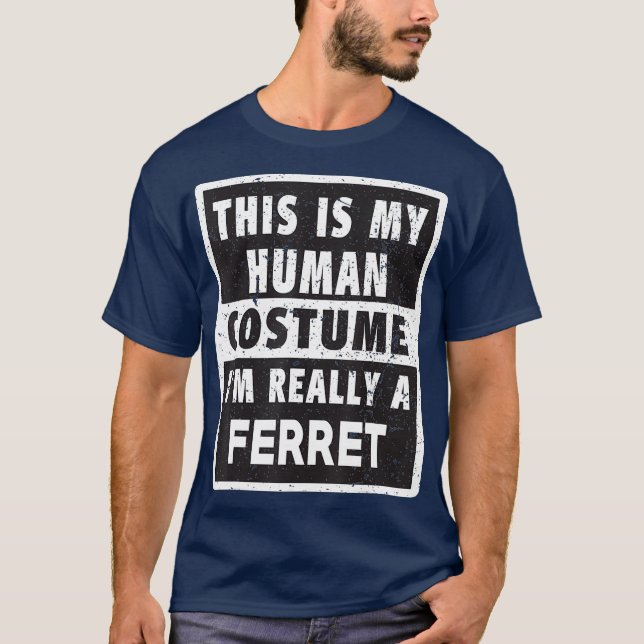 Ferret Helloween Costume Funny Ferret Costume T Shirt (Framsida)