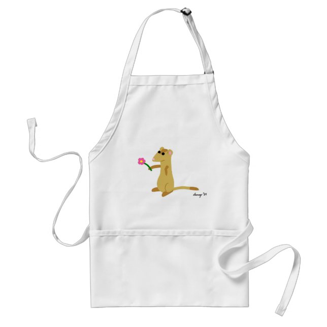 Ferret Holding a Flower Apron Förkläde (Framsidan)