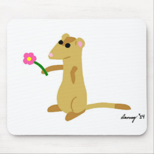 Ferret Holding A Flower Mousepad Musmatta