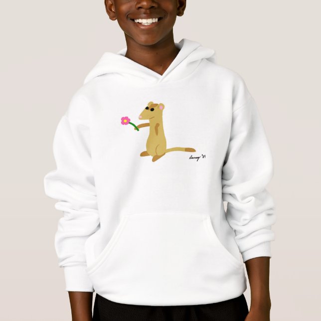 Ferret Holding A Flower Shirts Tee (Framsida)