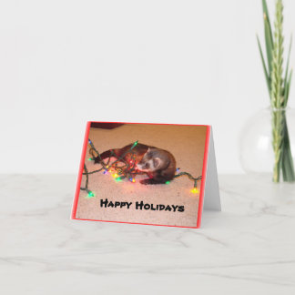 Ferret jul Ljus Card Helgkort