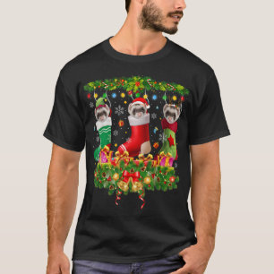 Ferret jul Socks Julafton Ljus Pajama Matching T Shirt