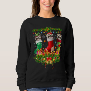 Ferret jul Socks X Mas Ljus Pajama Matchin T Shirt