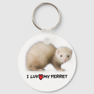 Ferret Keychain "I kärlek my Ferret" Nyckelring