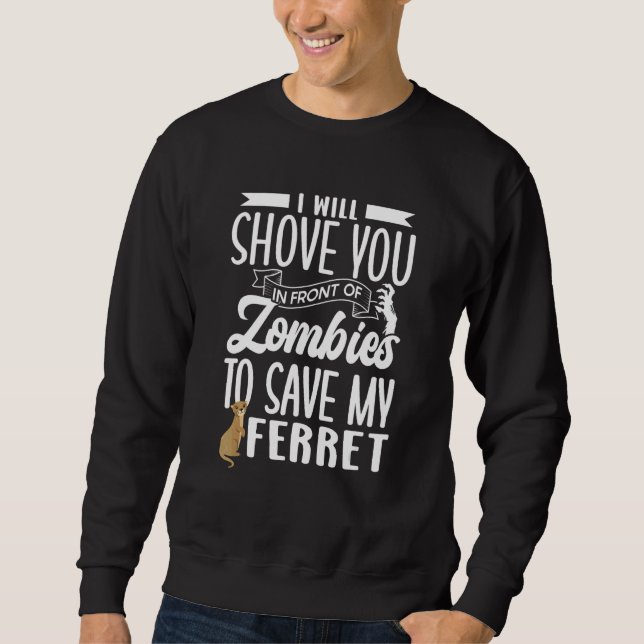 Ferret Mamma American Polecat Lång Ärmad Tröja (Framsida)