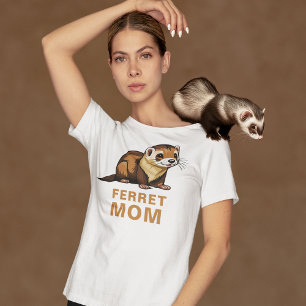 Ferret Mamma Cute Pet Ferret Anpassningsbar Text T Shirt