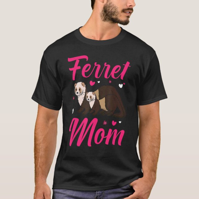 Ferret Mamma Ferret Pet Owner Mor Kvinnor T Shirt (Framsida)