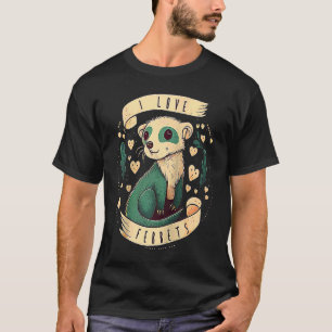 Ferret Mamma Pappa Mustela Nigripes Raglan 1 T Shirt
