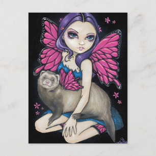 "Ferret med Butterfly Vinge" vykort