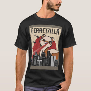 Ferret Monster Ferretzilla Attack Japan Skyline T Shirt