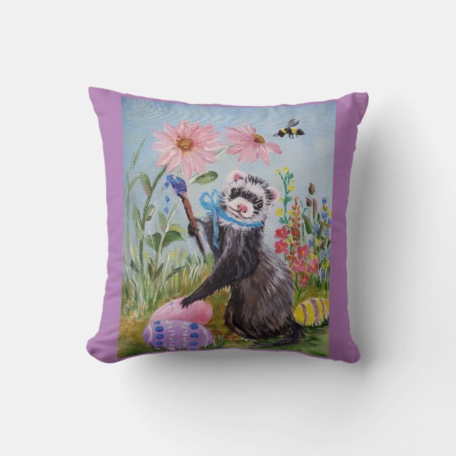 Ferret och Påskäggen Dekorativ kudde (Framsida)