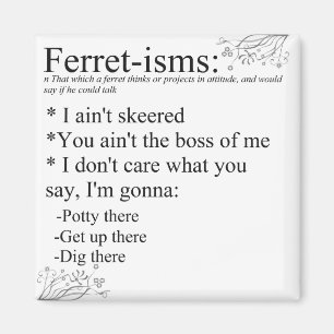 Ferret Ord eller Ferret-isms Magnet