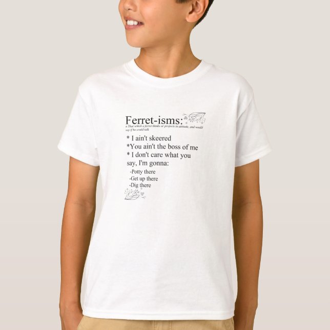 Ferret Ord eller Ferret-isms Tee (Framsida)