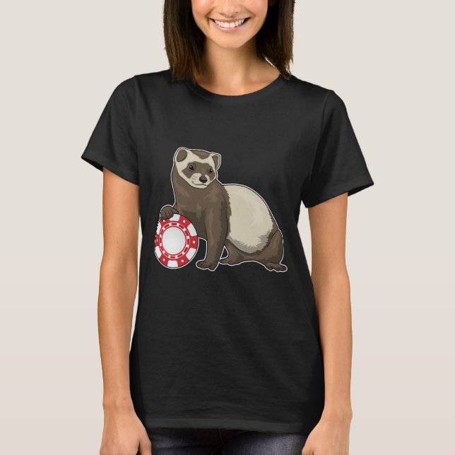 Ferret Poker Poker chip T Shirt (Framsida)