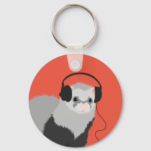 Ferret QR Code Music Älskare Nyckelring
