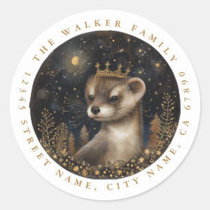 Ferret Round Stickers Runt Klistermärke