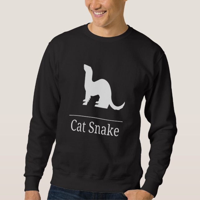 Ferret Silhouette Cat Snake Lång Ärmad Tröja (Framsida)