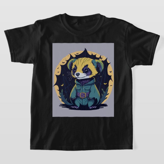 Ferret Spooky Party T Shirt (Laydown)