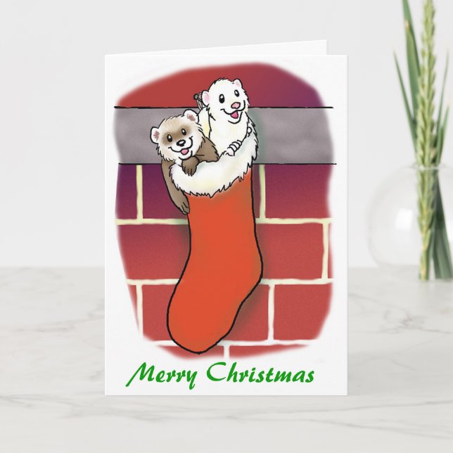 Ferret Stocking Stuffers Helgkort (Framsida)