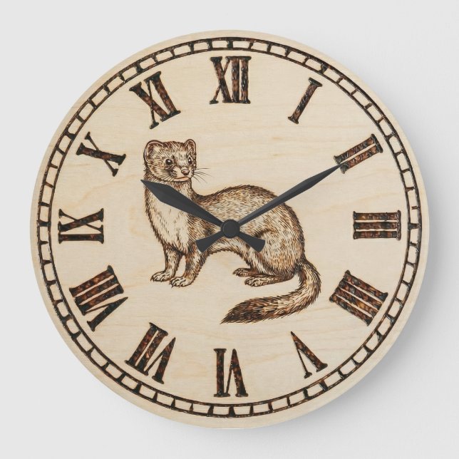 Ferret Wall Clock - Playful Charm & Warmth Stor Klocka (Framsida)