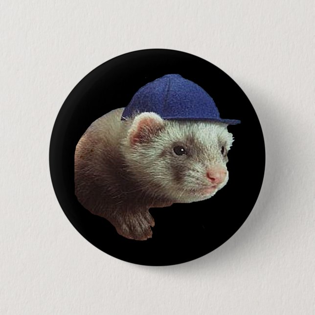 Ferret Wearing Hat Knapp (Framsida)